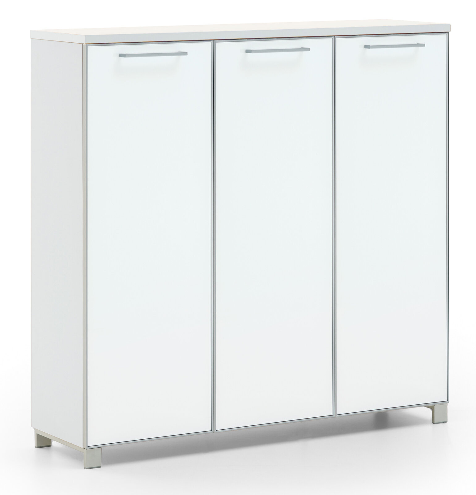 VOSS XL-Schuhschrank SANTINA Moderner XL-Schuhschrank mit drei Türen in Weiß, seitliche Perspektive