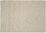 Handgewebter Teppich in neutralen Beige- und Grautönen, Draufsicht