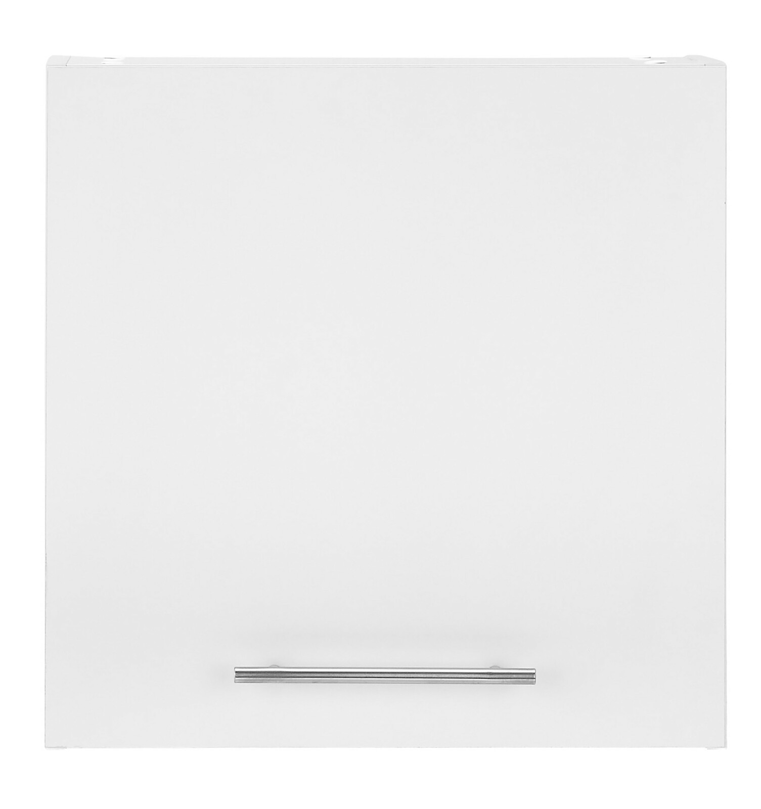 Weißer Hängeschrank mit Metallgriff, Frontalansicht