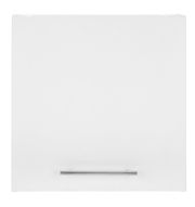Weißer Hängeschrank mit Metallgriff, Frontalansicht
