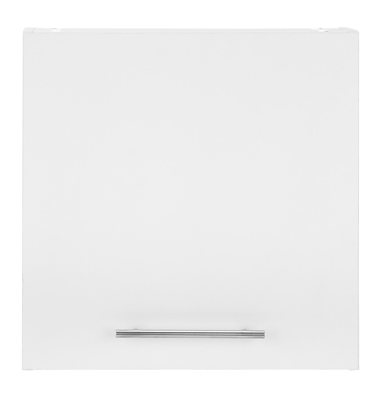 Weißer Hängeschrank mit Metallgriff, Frontalansicht