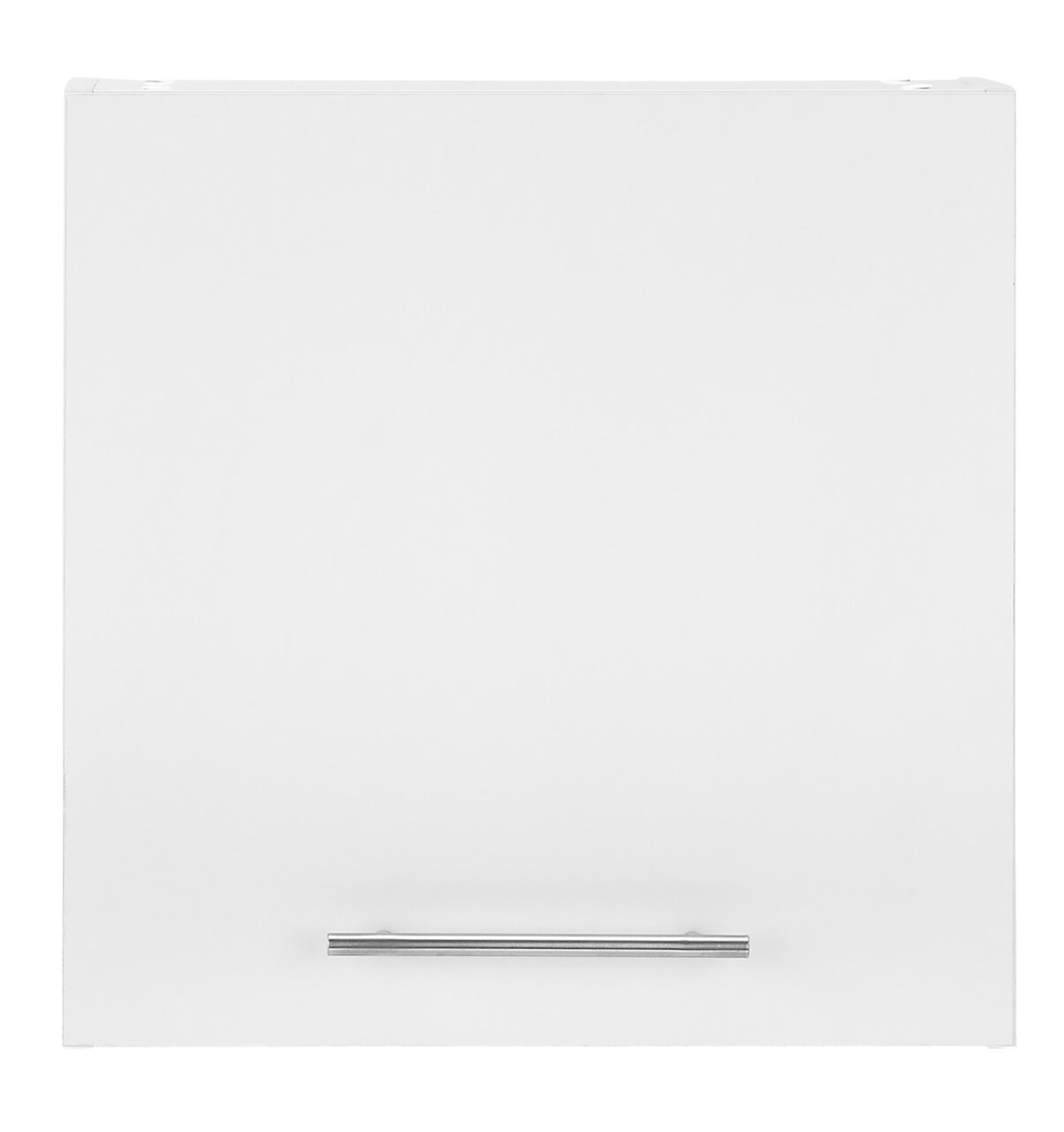 Weißer Hängeschrank mit Metallgriff, Frontalansicht