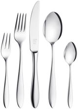 Elegantes Besteckset Beverly 42-tlg. aus Edelstahl, bestehend aus Gabel, Messer, Löffel und Teelöffel, in Frontalansicht.