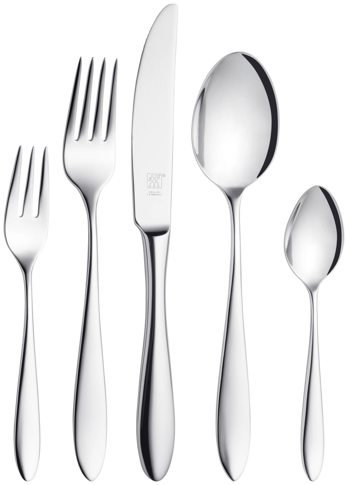 ZWILLING Besteck Beverly 42-tlg. Elegantes Besteckset Beverly 42-tlg. aus Edelstahl, bestehend aus Gabel, Messer, Löffel und Teelöffel, in Frontalansicht.