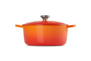 Ronde braadpan van 26 cm in ovenrood, zijaanzicht