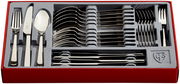 Besteckset Style Art 30-teilig in roter Box, von oben fotografiert