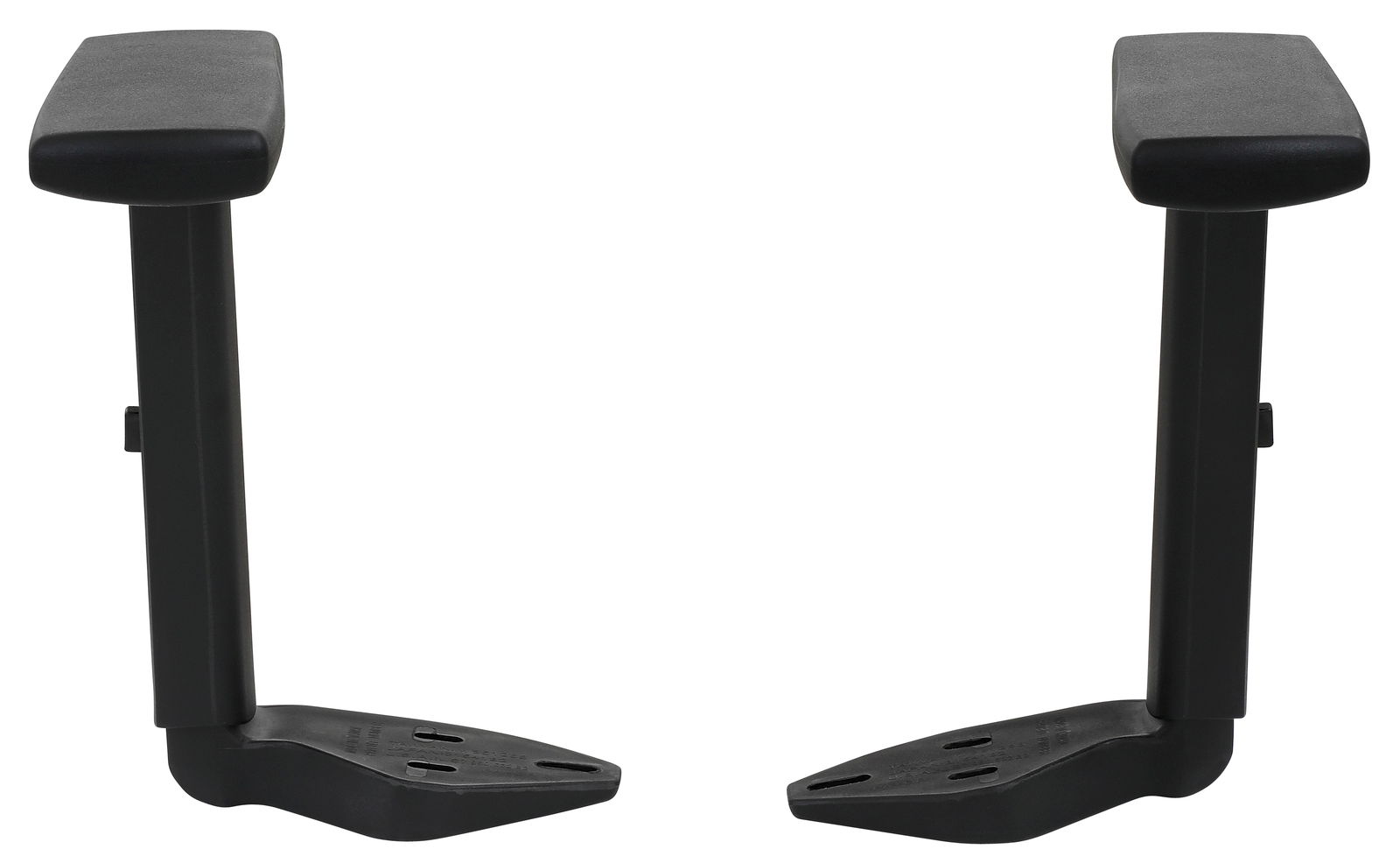 Venda Armlehnen-Set MYULTIMATE FLEX Zwei schwarze Armlehnen für Bürostühle, frontal betrachtet