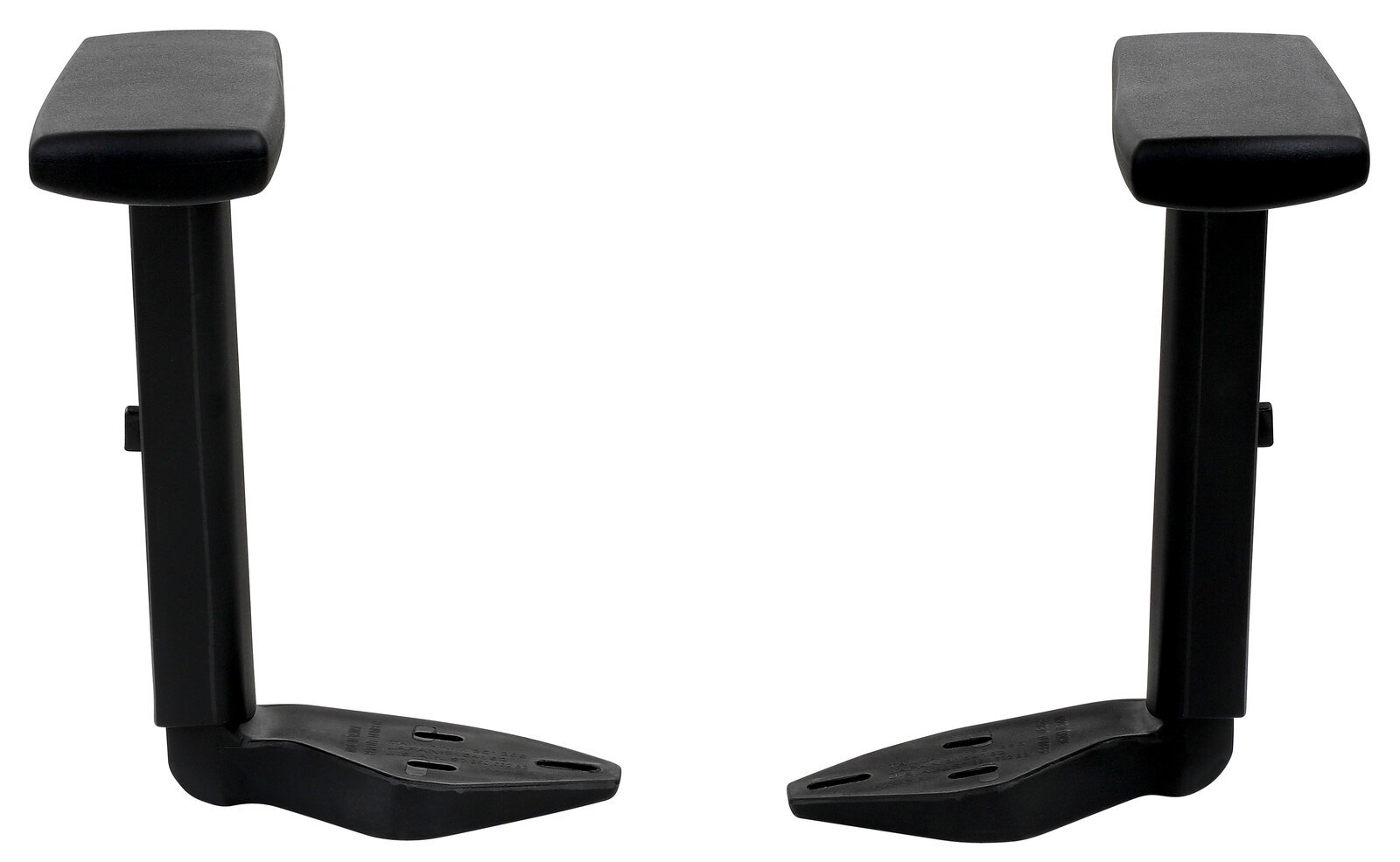 Venda Armlehnen-Set MYULTIMATE FLEX Zwei schwarze Armlehnen für Bürostühle, frontal betrachtet