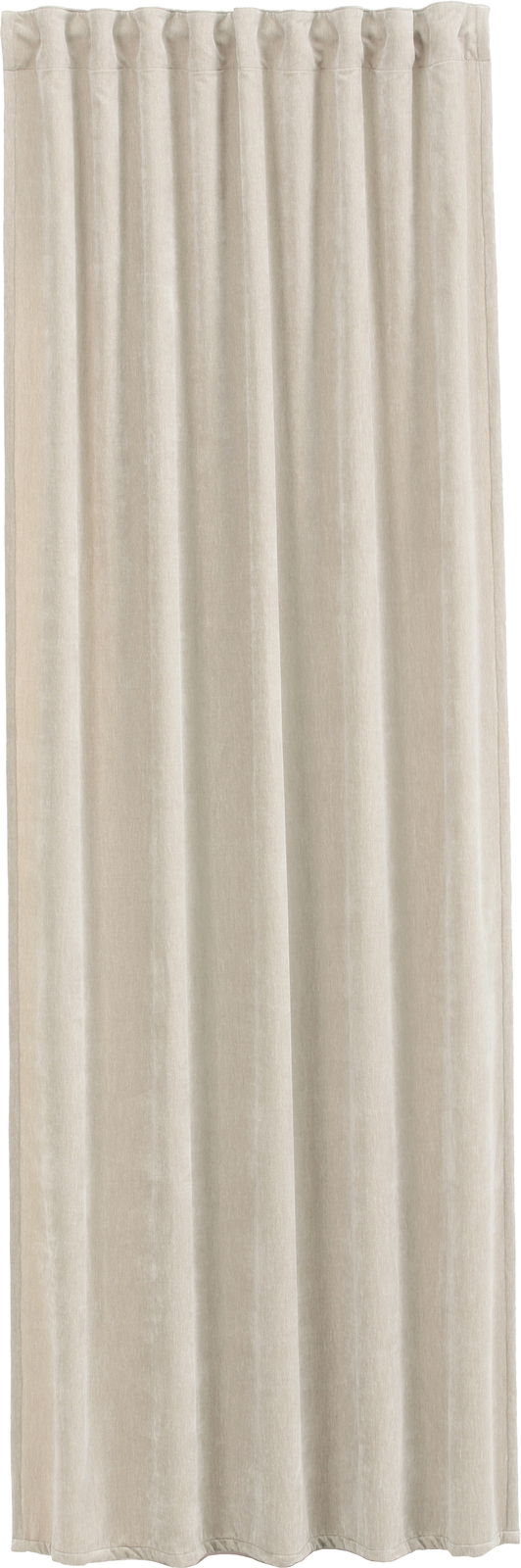 Beige Vorhang mit verdeckten Schlaufen, frontal aufgenommen, 140x245cm