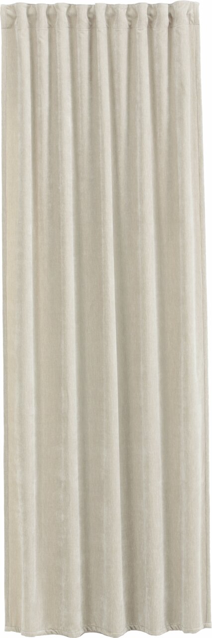 Beige Vorhang mit verdeckten Schlaufen, frontal aufgenommen, 140x245cm