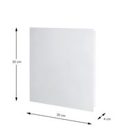 Schlüsselkasten XORA DUNJA in weißer Farbe, quadratische Form, Maße 30x30x4 cm, seitliche Perspektive