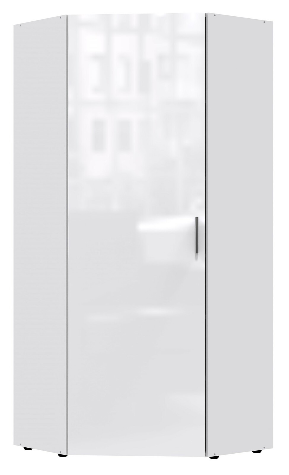 XORA Eckkleiderschrank MALTA Eckkleiderschrank XORA MALTA in weißer Farbe, frontale Perspektive