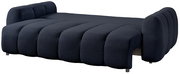 Funktionssofa in Dunkelblau aus seitlicher Perspektive