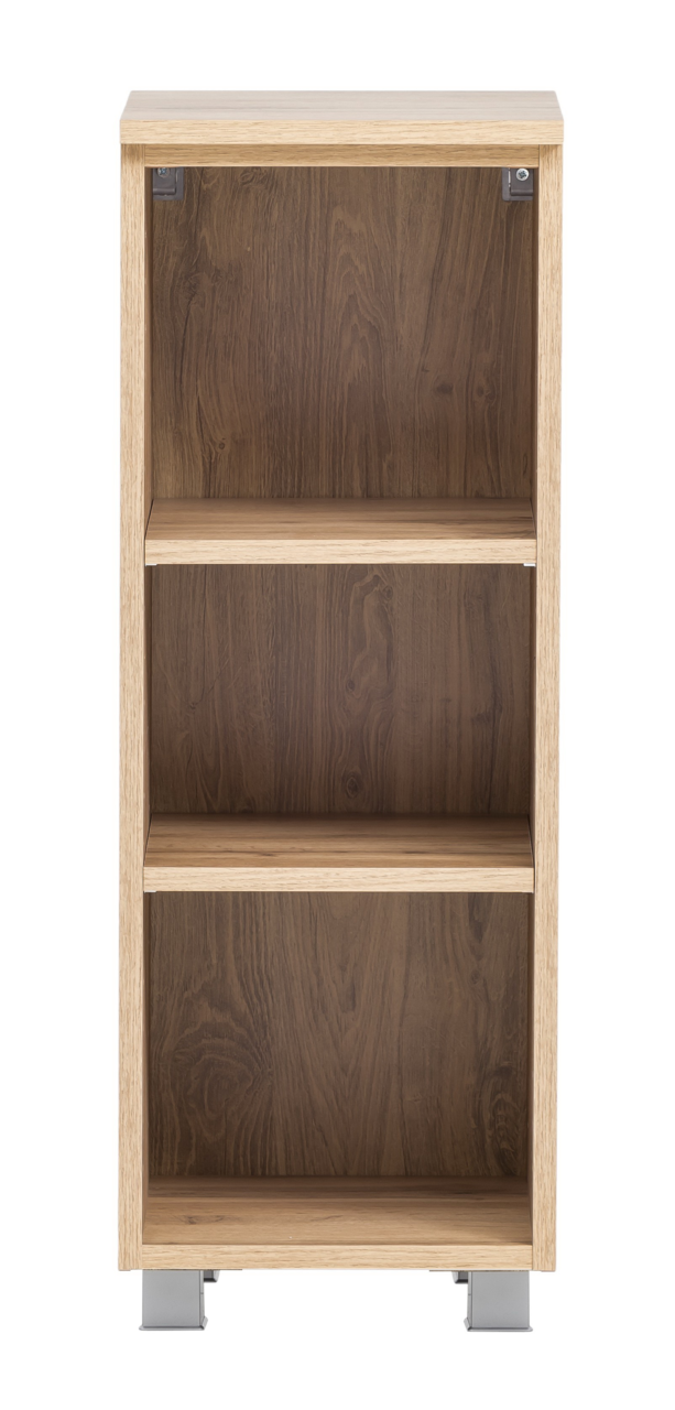 Unterschrank-Regal aus Holz mit zwei Einlegeböden, frontale Ansicht