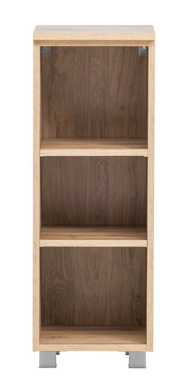 Unterschrank-Regal aus Holz mit zwei Einlegeböden, frontale Ansicht