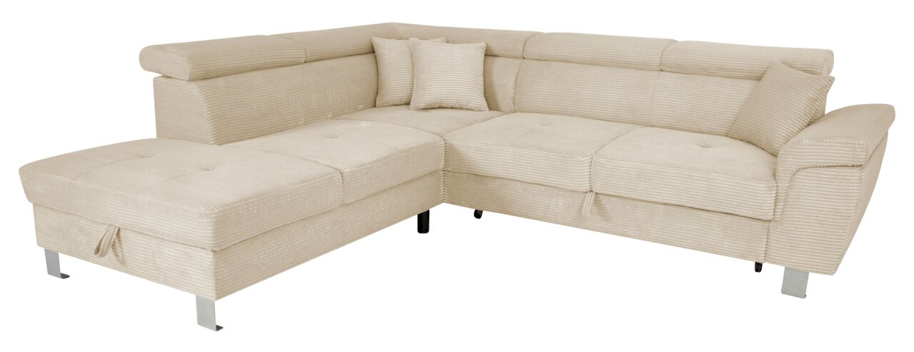 Z2 Hoekbank PINK Beige hoekbank met kussens, vooraanzicht