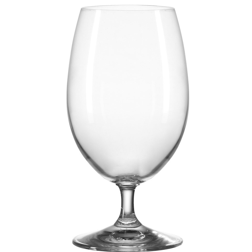 Leonardo Waterglas DAILY Klares Wasserglas Daily 370ml, frontal fotografiert, mit elegantem Stiel und breitem Kelch.