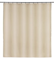 Beiger Duschvorhang 180x200 cm, frontal aufgenommen