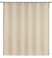 Beiger Duschvorhang 180x200 cm, frontal aufgenommen