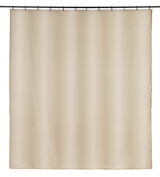 Beiger Duschvorhang 180x200 cm, frontal aufgenommen