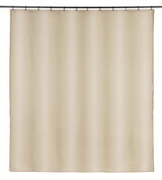 Beiger Duschvorhang 180x200 cm, frontal aufgenommen