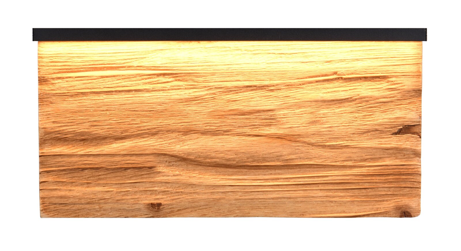Wandleuchte mit Holzoptik, frontal betrachtet