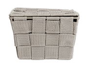 Geflochtener Badkorb Adria mit Deckel, frontalansicht