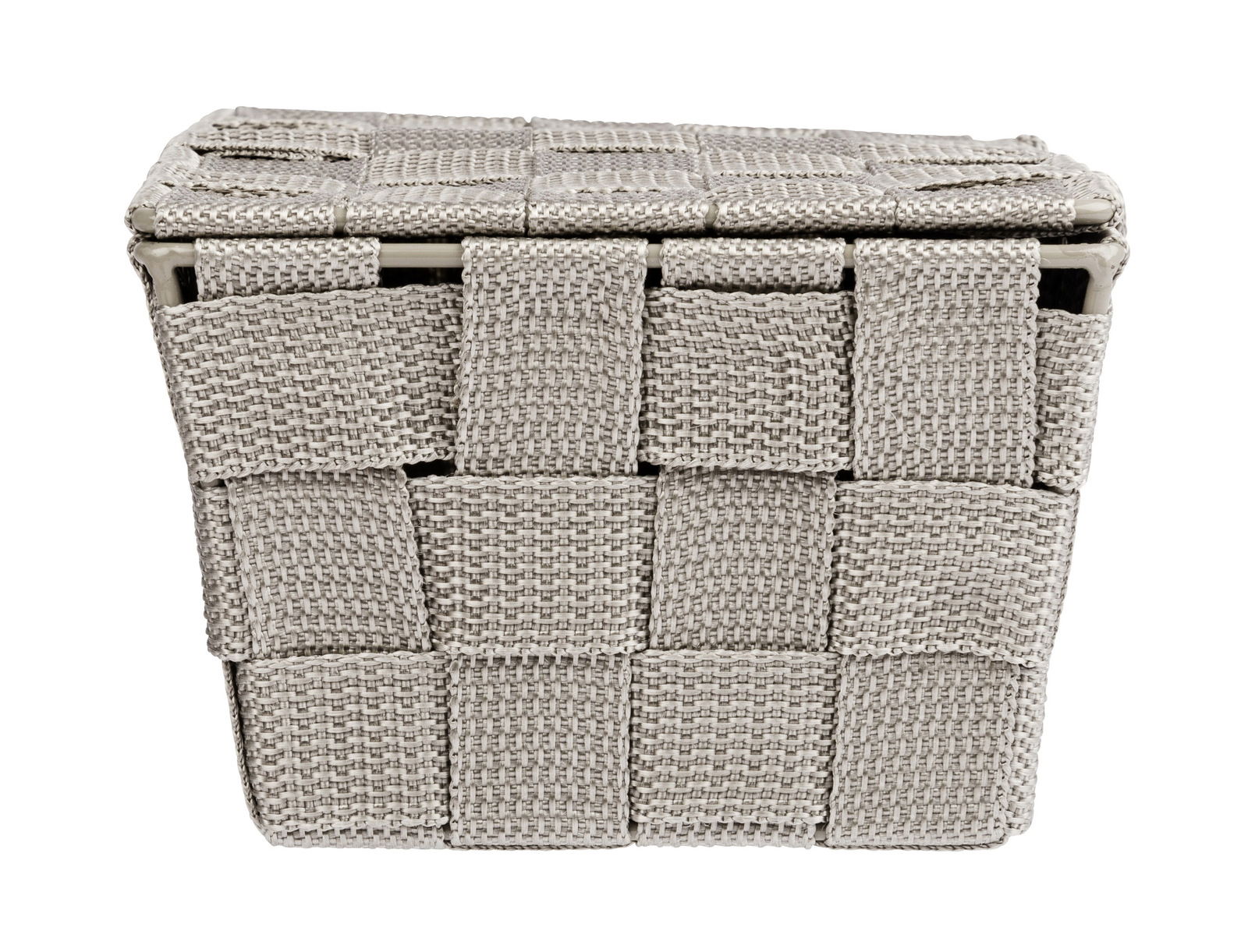 Geflochtener Badkorb Adria mit Deckel, frontalansicht