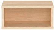 Rechteckige Wandbox aus hellem Holz, frontal betrachtet