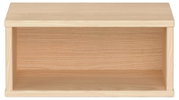 Rechteckige Wandbox aus hellem Holz, frontal betrachtet