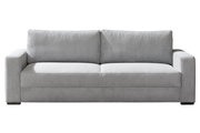 Graues Querschläfer-Sofa aus Cordstoff, Frontalansicht