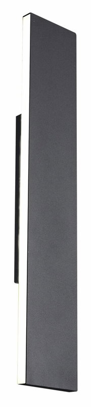 Moderne, rechteckige Wandleuchte Concha in schwarzem Finish, seitliche Perspektive.