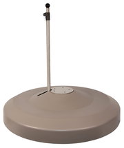 Schirmständer aus Metall mit runder Basis, seitliche Perspektive