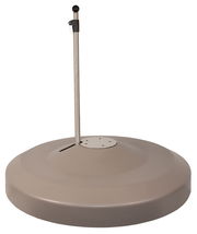 Schirmständer aus Metall mit runder Basis, seitliche Perspektive