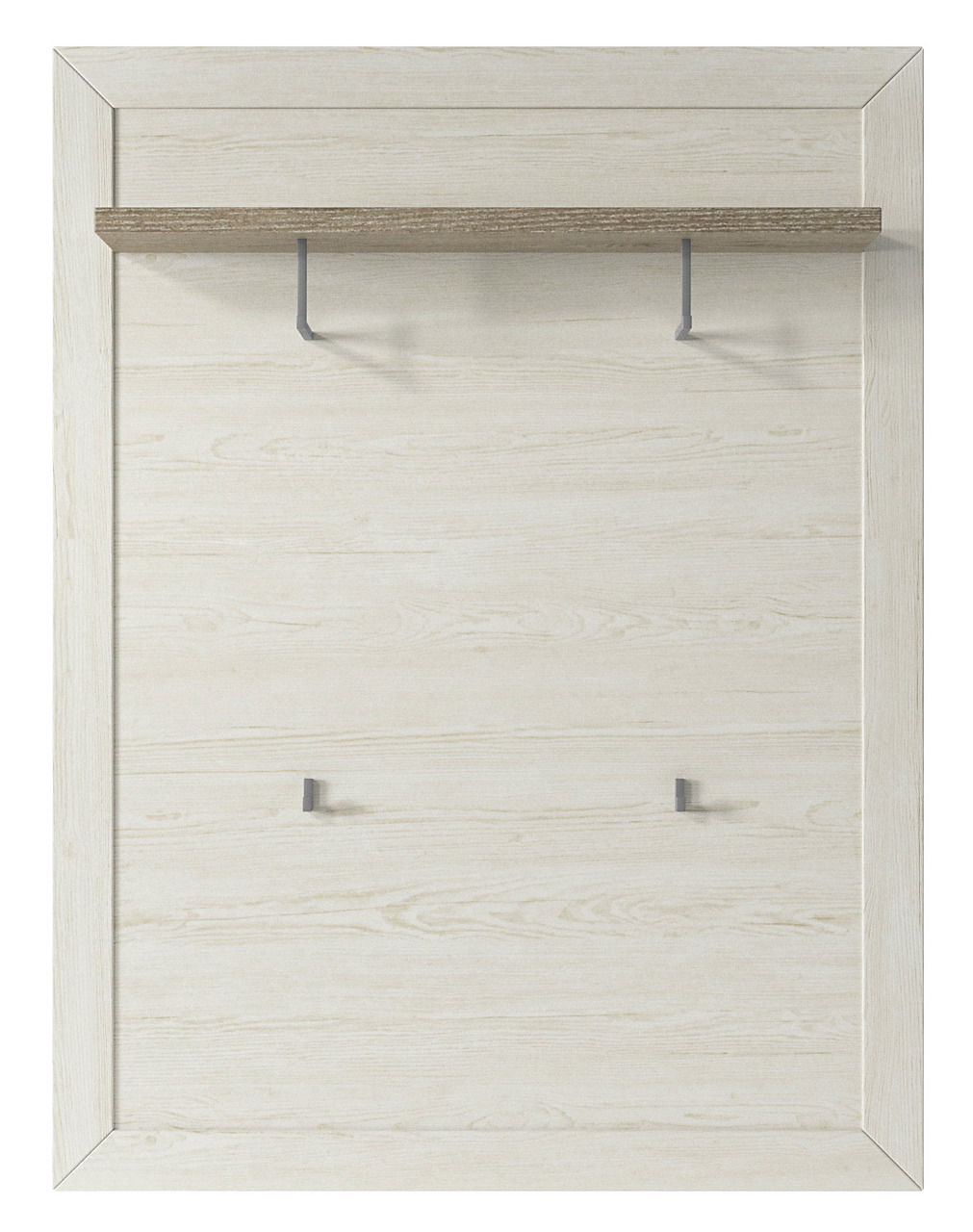 Musterring Garderobenpaneel SET ONE YORK Garderobenpaneel aus hellem Holz mit Ablage und Haken, Frontalansicht