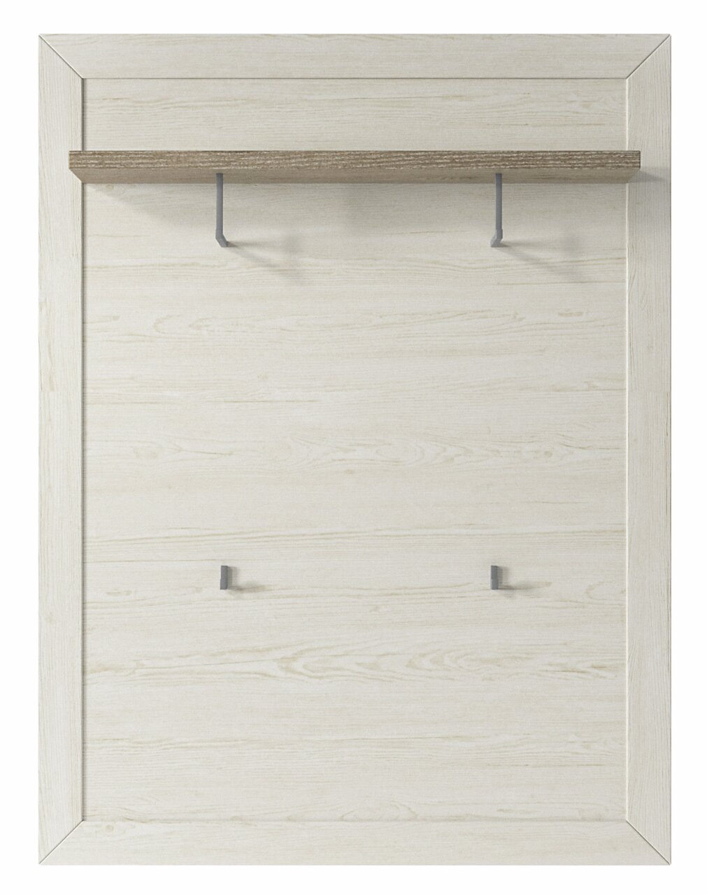 Musterring Garderobenpaneel SET ONE YORK Garderobenpaneel aus hellem Holz mit Ablage und Haken, Frontalansicht