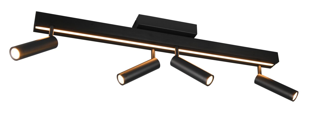 Trio Leuchten Deckenleuchte ZENO Moderne Deckenleuchte Zeno mit vier verstellbaren Strahlern, seitliche Perspektive