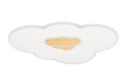 LED-Deckenleuchte in Wolkenform mit Holzdetail, Ansicht von oben