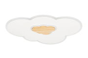 LED-Deckenleuchte in Wolkenform mit Holzdetail, Ansicht von oben