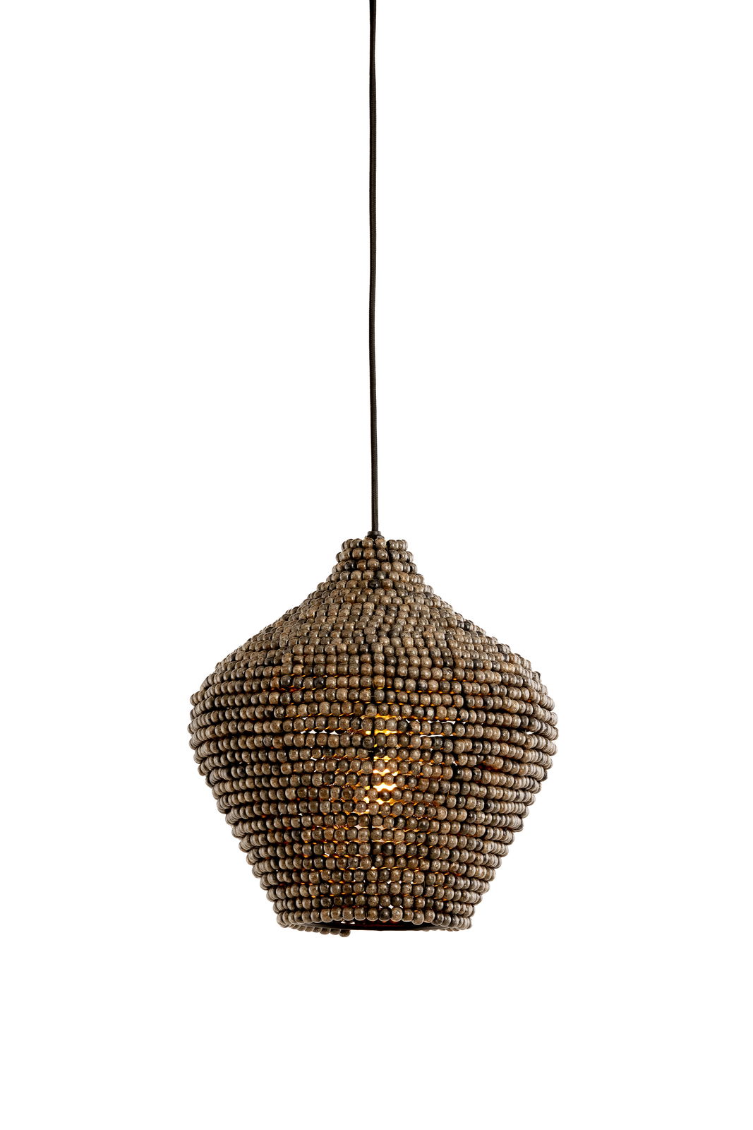 Light&Living Hängeleuchte KALENGA Hängeleuchte aus Holzperlen in Nahaufnahme, seitliche Perspektive