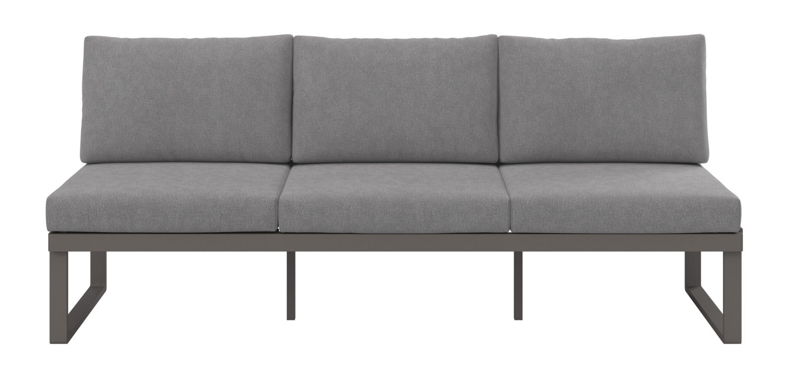 Graues 3-Sitzer Sofa mit Funktion, Vorderansicht