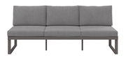 Graues 3-Sitzer Sofa mit Funktion, Vorderansicht