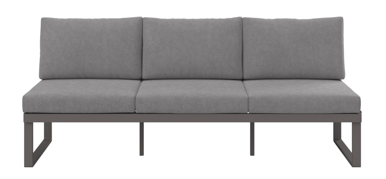 Graues 3-Sitzer Sofa mit Funktion, Vorderansicht