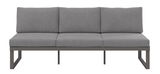 Graues 3-Sitzer Sofa mit Funktion, Vorderansicht
