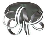 Moderne Deckenleuchte KUNI mit geschwungenen LED-Lichtbändern, Ansicht von unten