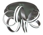 Moderne Deckenleuchte KUNI mit geschwungenen LED-Lichtbändern, Ansicht von unten