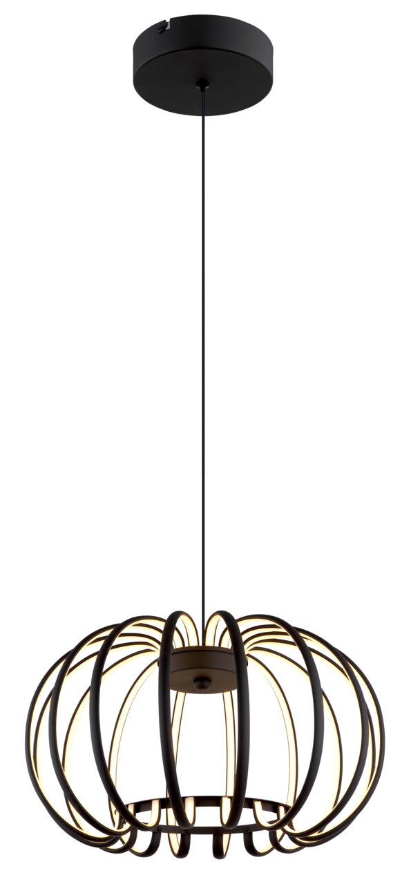 Globo Lighting LED-Hängeleuchte RIBBON Moderne LED-Hängeleuchte in schwarzem Design, seitliche Perspektive