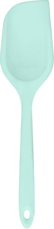 Mintfarbener Spatel aus Silikon, frontal abgebildet