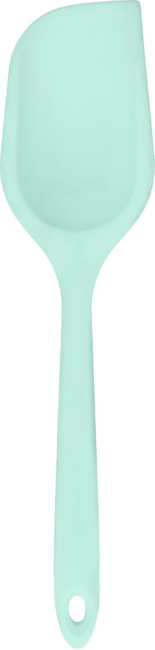 Mintfarbener Spatel aus Silikon, frontal abgebildet
