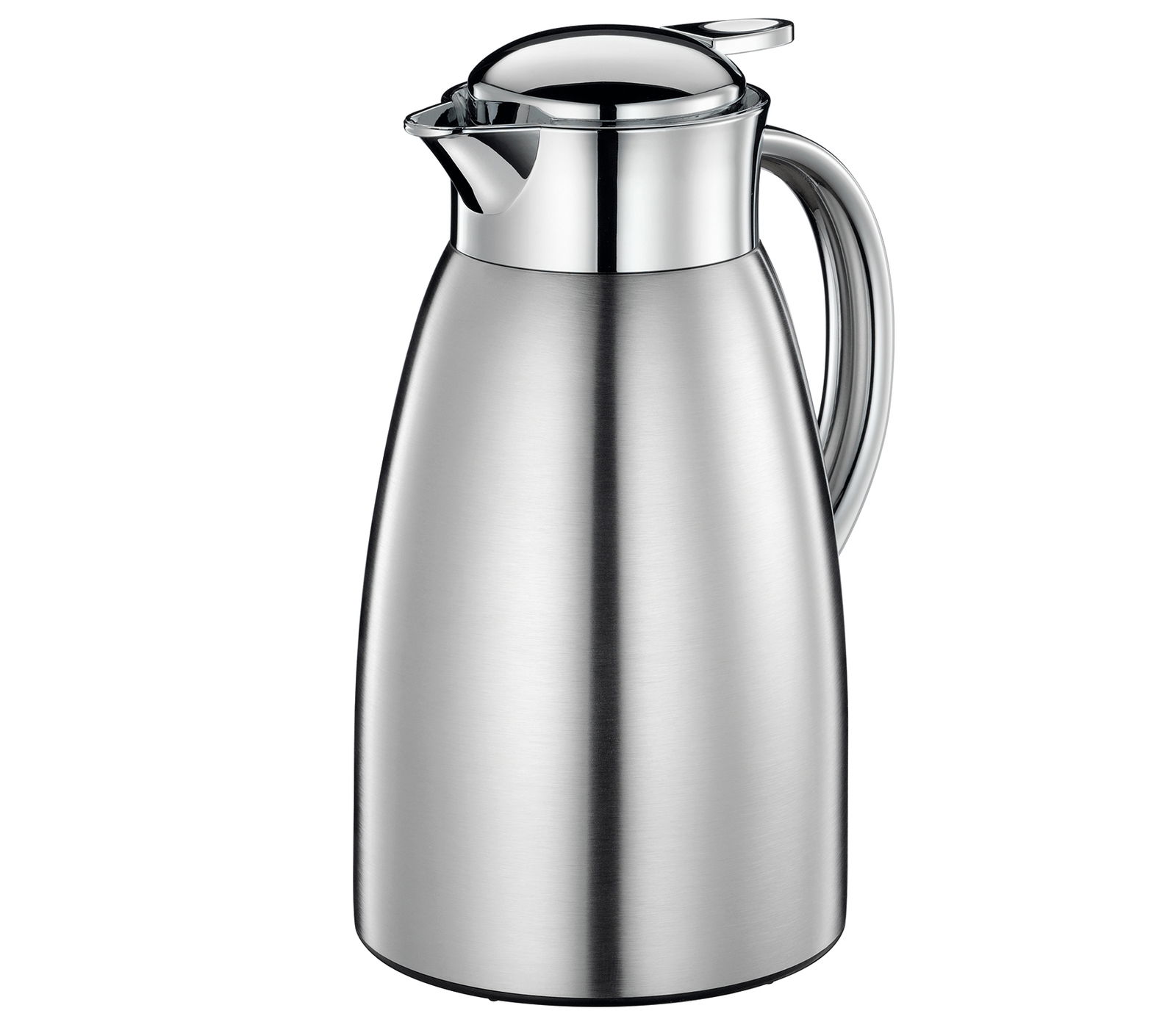 Silberne Isolierkanne Triest 1,5L, seitliche Perspektive